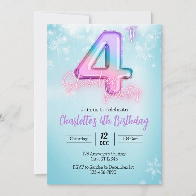 `Vinter Vinterlandet Pyjamasfest Inbjudan (Framsida)