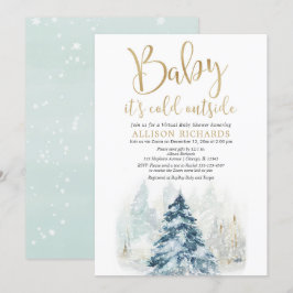 Vinter virtuellare dusch baby det är kall utanför  inbjudningar