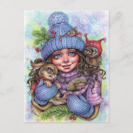 Vinter Warmcard Little Forest Friends Vykort