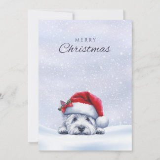 Vinter Westie i Snö Julkort