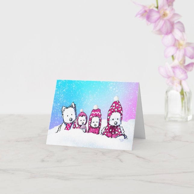 Vinter Westies i snö Kort (Orkide)