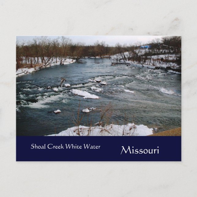 Vinter White Vatten Missouri Postcard Vykort (Framsida)
