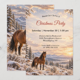 Vinter Wild Horse Julfest Inbjudningar