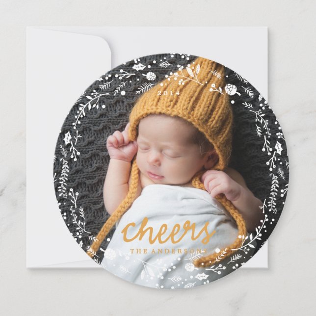 Vinter Winter WANAN Foliage CHEERS Julkort (Framsida)