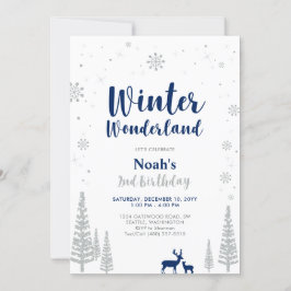 Vinter Wonderland 2nd Boy Birthday-inbjudan Inbjudningar