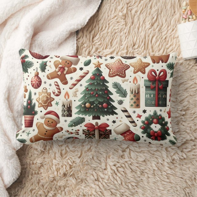 Vinter Wonderland Animal Jul Pillow Lumbarkudde (Filt)
