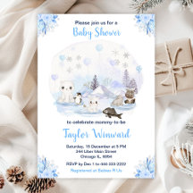 Vinter Wonderland Arktiska djur Baby Shower