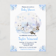 Vinter Wonderland Arktiska djur Baby Shower