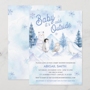 Vinter Wonderland Baby Shower-inbjudan Inbjudningar