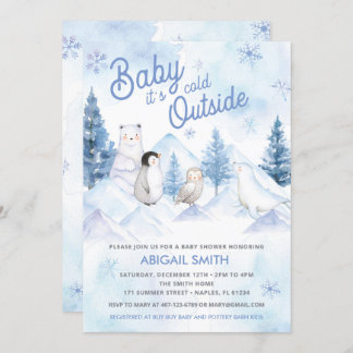Vinter Wonderland Baby Shower-inbjudan Inbjudningar