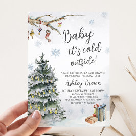 Vinter Wonderland Baby Shower Inbjudningar