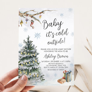 Vinter Wonderland Baby Shower Inbjudningar