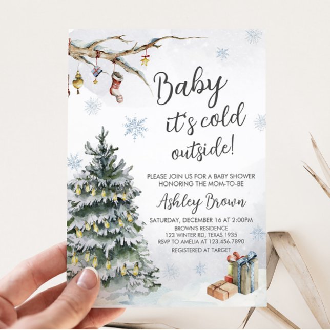 Vinter Wonderland Baby Shower Inbjudningar (Winter Baby Shower Invitation)