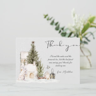 Vinter Wonderland Baby Shower - tackkort Inbjudningar