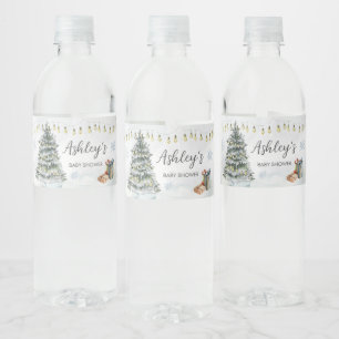 Vinter Wonderland Baby Shower Vattenflaskor Etikett