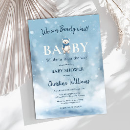 Vinter Wonderland Bear Boy Baby Shower Inbjudningar