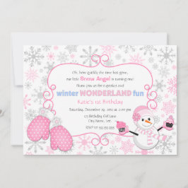 Vinter Wonderland Birthday-inbjudan Inbjudningar