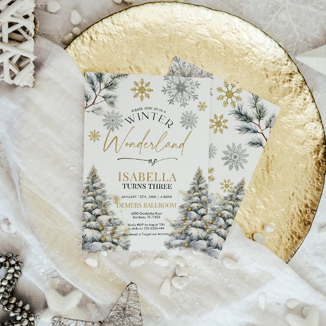 Vinter Wonderland Birthday-inbjudan Inbjudningar (Skapare uppladdad)