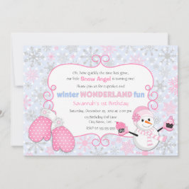 Vinter Wonderland Birthday-inbjudan Inbjudningar