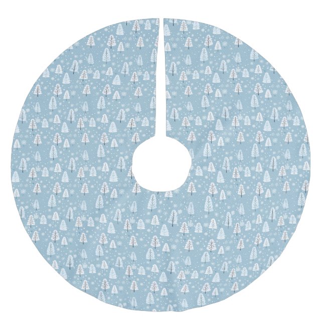 Vinter Wonderland Blue jul Julgransmatta Borstad Polyester (Framsidan)