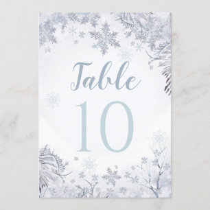 Vinter Wonderland Bordsnummer Card