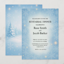 Vinter Wonderland Bröllop Rehearsal Dinner Inbjudningar