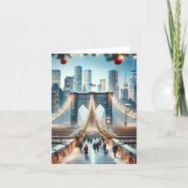 Vinter Wonderland. Brooklyn Bridge - New York Helgkort
