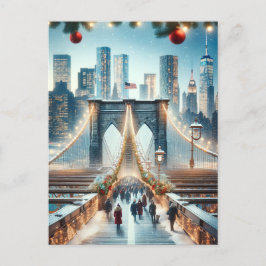 Vinter Wonderland. Brooklyn Bridge - New York Vykort