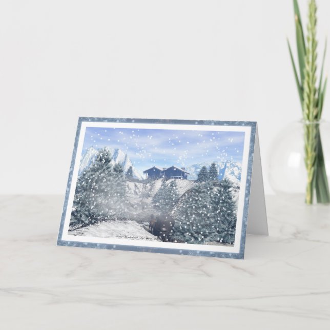 Vinter Wonderland Card Helgkort (Framsida)