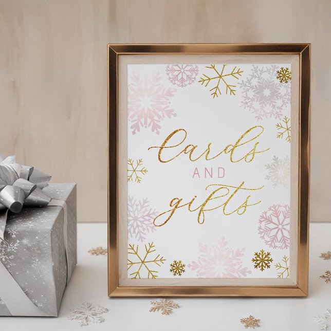 Vinter Wonderland Cards and Gifts Sign - Rosa (Cards & Gifts Tabletop Sign Sheet)