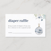 Vinter Wonderland Diaper Raffle Baby Shower Card