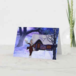 Vinter Wonderland Fantasy-julkort Helgkort