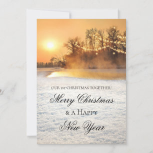 Vinter Wonderland First jul Photo Card Spara Datumet