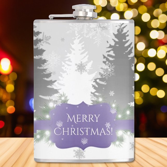 Vinter Wonderland Flask - Lila Fickplunta (Purple Winter Wonderland Flask)