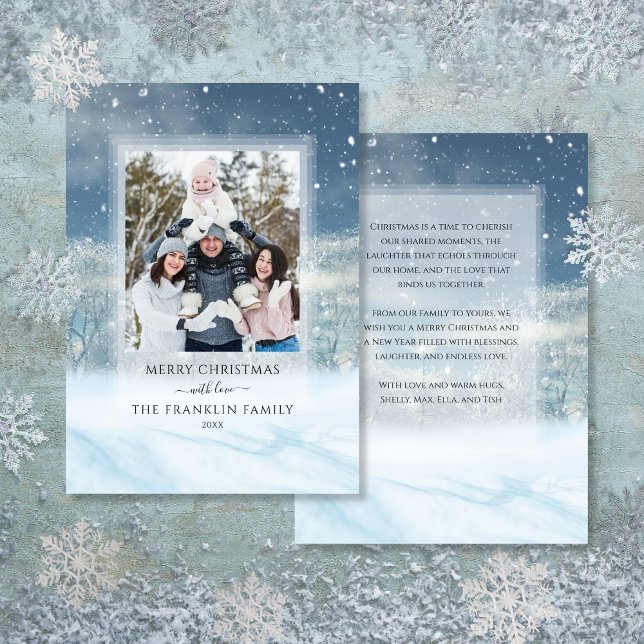 Vinter Wonderland Forest jul Photo Julkort (Winter Wonderland Forest Christmas Photo Holiday Card)