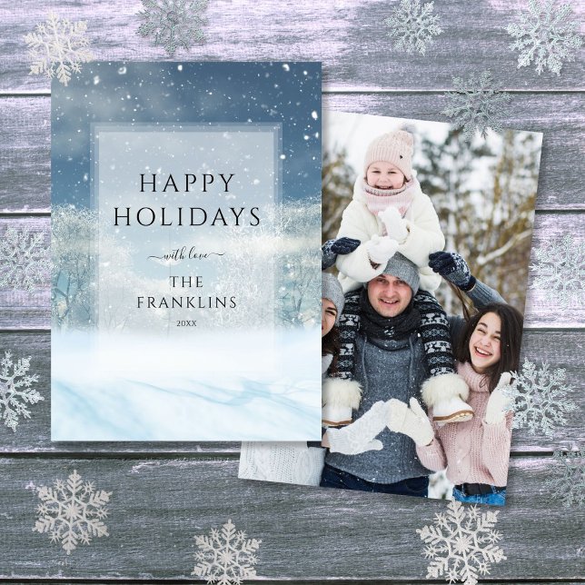 Vinter Wonderland Forest jul Photo Julkort (Winter Wonderland Forest Christmas Photo Holiday Card)