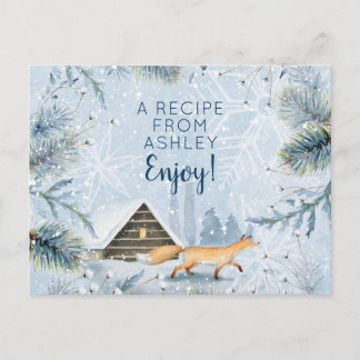 Vinter Wonderland Fox Julafton julkort Vykort