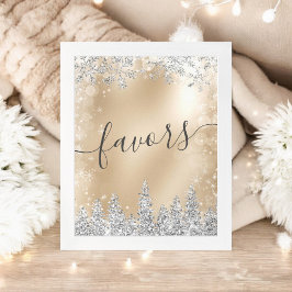 Vinter Wonderland Guld Silver Möhippa Favors Poster