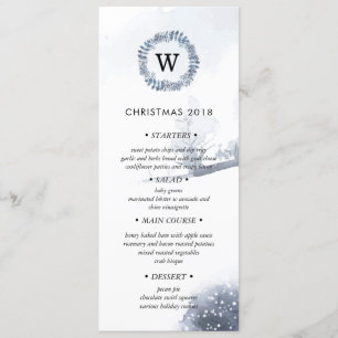 Vinter Wonderland-inbjudan till jul-middagsmeny Inbjudningar
