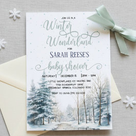 Vinter Wonderland jul Baby Shower Inbjudningar