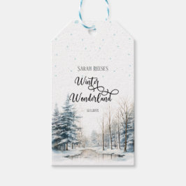 Vinter Wonderland jul Baby Shower Presentetikett