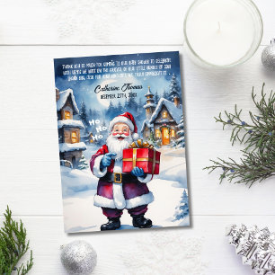 Vinter Wonderland jultomten Baby Shower Tack Kort