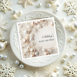 Vinter Wonderland Neutralt Baby Shower Pappersservett