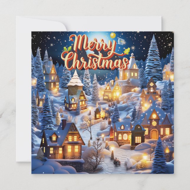 Vinter Wonderland of Happity jul Card Anteckningskort (Framsida)