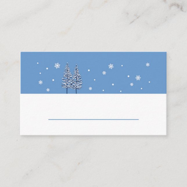 Vinter Wonderland Place Card Placeringskort (Framsida)