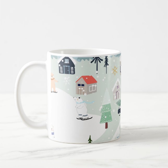 Vinter Wonderland: Polar Bear-jul Kaffemugg (Vänster)