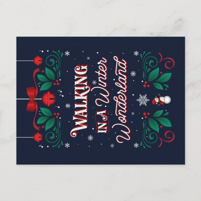 Vinter Wonderland Postkort Helg Vykort (Framsida)