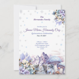 Vinter Wonderland Quinceañera-inbjudan Inbjudningar