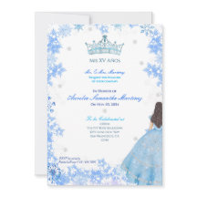 Vinter Wonderland Quinceañera-inbjudan