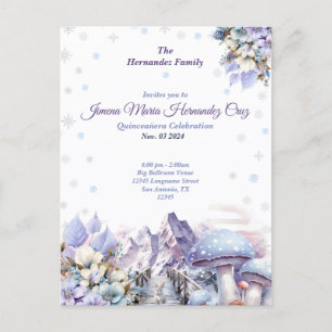 Vinter Wonderland Quinceañera-inbjudan Vykort